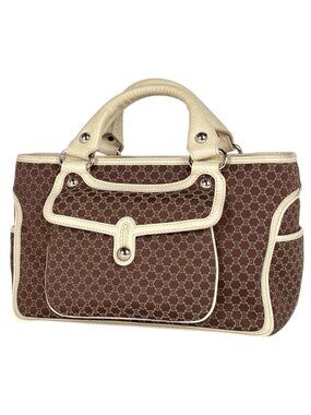 Celine Buggy Bag Handbag Macadame Pattern Canvas Brown